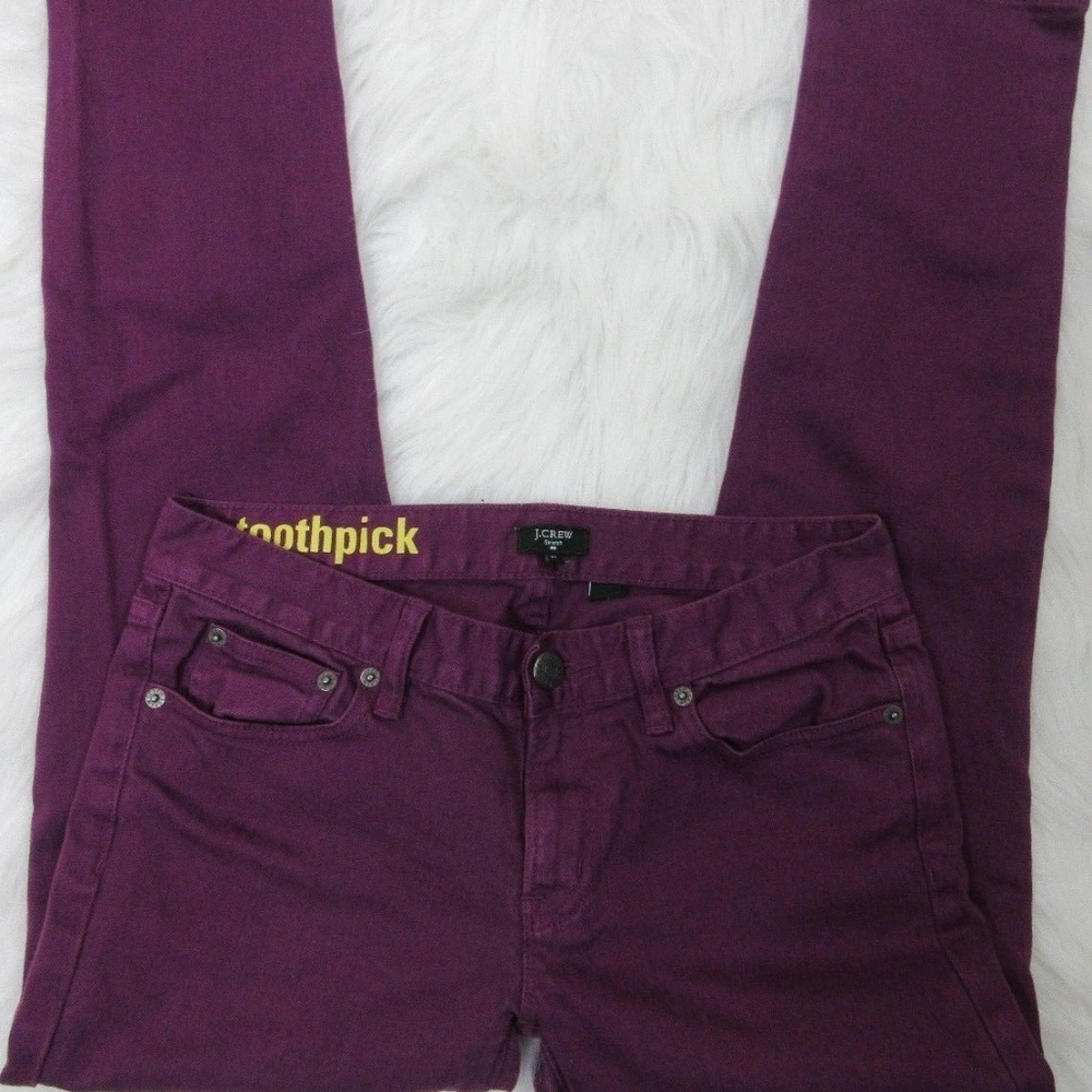 J. Crew Toothpick Skinny Jeans Maroon Size 27